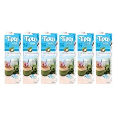 팁코 코코넛 워터 주스, 1L, 6개
