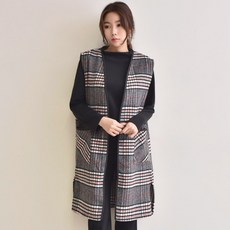 엄짱 임부용 기모 체크 롱 베스트