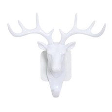 리빙듀오 북유럽 사슴 벽걸이 후크, 화이트, 1개