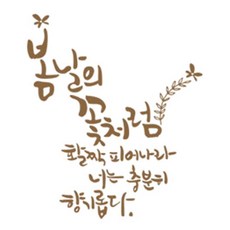 디자인엠 봄날의꽃처럼 캘리그라피 포인트 스티커 샌디브라운