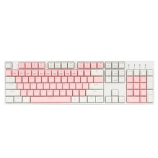 앱코 HACKER 믹스 PBT 에디션 레인보우 LED 키보드 적축 K3000, 바디(화이트) + 키캡(화이트 + 핑크)