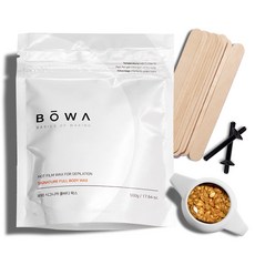 BOWA 시그니처 풀바디 왁싱 베이직 키트 왁스 500g + 실리콘 컵 + 우드 스파츌라 50p + 코털 제거봉 20p 세트, 1세트