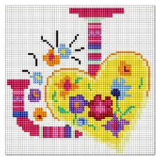 헬로페인팅 보석십자수 DIY 세트 알파벳 20 x 20 cm, J, 1세트