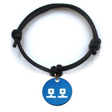 펫츠룩 굿모닝 블랙 반려동물 목걸이 S + 알미늄원형 팬던트 M, 블루(모모), 1개
