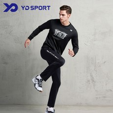 YD SPORT TL1757+PL1795網球羽毛球乒乓球服運動服男女加高T恤+加高長褲套裝 TL1757BK（T恤黑）-90 PL1795BK（褲子黑）-100
