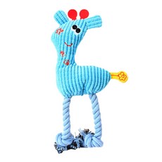 에이프릴 반려동물 기린 봉제 로프 인형 장난감 29 x 10 x 4 cm, 블루, 1개
