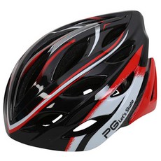 펭귄 자전거 헬멧 MT301, 블랙 + 레드