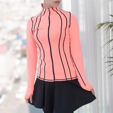  솔레일 여성용 쿠션 슬림 집업 래쉬가드 상하의세트, 핑크 