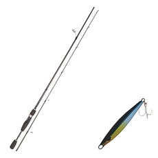 YGF 블루포스 스타젠 루어낚싯대 S66ML + 다미끼 메탈지그 발해 14g, 015 BLACK SILVER