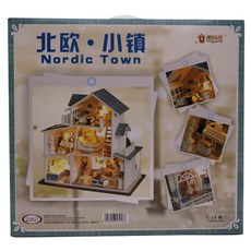 ANZHE JS 디오라마 DIY 키트 북유럽 마을 AZ0025 + 커버포함, 혼합 색상