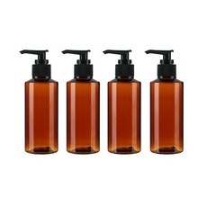병도매닷컴 갈색투명 주방디스펜서 AC100 + 검정마개, 100ml, 4세트