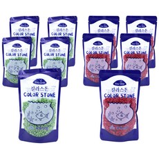 유원 칼라스톤 수조장식 연두 200g x 5p + 빨강 200g x 5p, 혼합 색상, 1세트