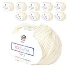 룩스울 10PLY 뜨개실 10p, 1 아이보리