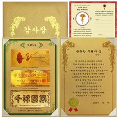 럭키심볼 어버이날 감사합니다 황금지폐 감사장 3종 세트 든든한 후원자상 + 황금카네이션 스티커