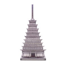 Gabe Family 建築紙模型 彌勒寺遺址石塔, 混色, 1個
