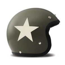 DMD 빈티지 오픈페이스 제트형 오토바이 헬멧, 스타매트그린