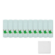 송월타월 12간지 꾸러기캐릭터 타올 10p + 한국손 행주 흰색, 용(연두), 1세트