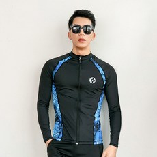 FUNHAN COUPLE 男士度假風拉鍊防曬泳衣 A223