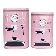 퍼닉 커피머신 틴케이스 2p세트 핑크 M + L, 1세트