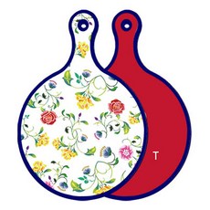 Roem Design藍色版雙面圓形上菜盤 羅曼薄紗玫瑰, 肉踏面, 1個