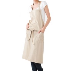 비엘리빙 심플 작업 에이프런 앞치마, 베이지, 1개