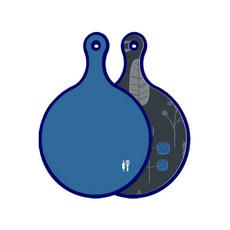 Roem Design藍色版雙面圓形上菜盤 深藍色, 深藍線, 1個