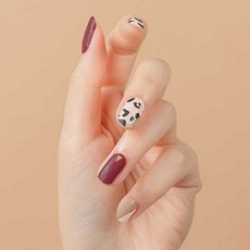 조이 젤로멜로 리얼 스톤 젤리핏 네일 스티커 + 미니파일, 엣지있는호피, 1세트