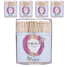 리빙웰 이쑤시개 단면 원통 대, 480개, 5개