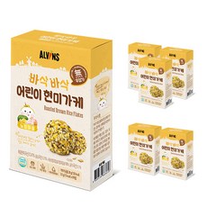 엘빈즈 바삭바삭 어린이 현미가케 노랑마을, 28g, 6개