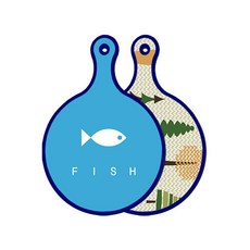 Roem Design藍色版雙面設計圓形上菜盤 魚藍色, 森林模式 1, 1個