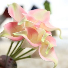 블럭마트 조화 카라 6p, 핑크그린