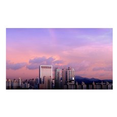 UVDS 주방 아트보드 보라색 하늘과도시, 1개