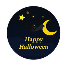 도나앤데코 러블리 할로윈 happy halloween 박쥐 스티커, 혼합 색상, 60개입