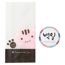 황씨네도시락 M봉투 고양이 100p + 스티커 백일 전통 100p, 1세트