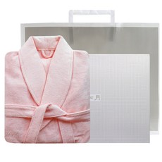 송월타월 30수호텔컬러풀 샤워가운 M + 케이스 + 종이쇼핑백, 분홍, 1세트