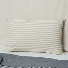 디자인타임 멜란지린넨 오트밀 베개커버, 오트밀빅스트라이프