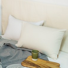 디자인타임 와플코튼 베개커버 2p, 오프화이트, 아이보리