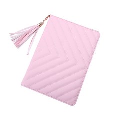 윰 사선무늬 테슬 아이패드 케이스, 핑크