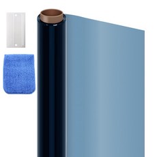 에너지키퍼 4계절 복합단열필름 + 플라스틱 헤라 + 극세사 유리창청소장갑, 블루