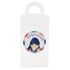 에이치씨엔 투명 손잡이 상자 중 30p + 새해복 한복소년 스티커 30p, 혼합색상, 1세트