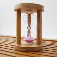 와드몰 원목 원형 모래시계 3분, 핑크