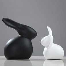 제이아울 해피홈 북유럽풍 인테리어 소품, 흑백토끼