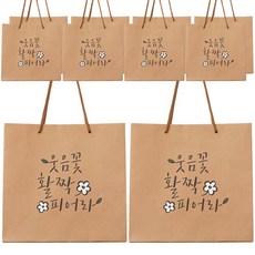 포포팬시 마음 크라프트 쇼핑백 10p, 웃음꽃