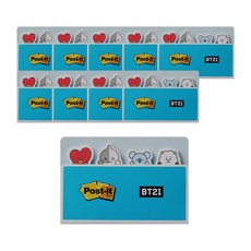 포스트잇 플래그 분류용 종이 670-BT21 블루, 10개입 10개입