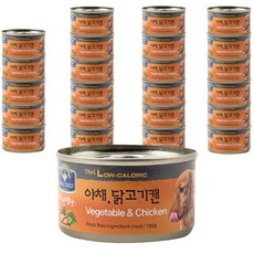 벨버드 자연밥상 야채닭고기 원형캔 강아지간식 100g, 혼합맛(야채/닭고기), 24개