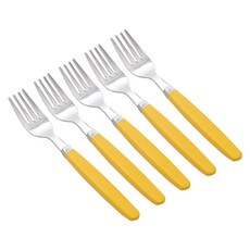 라온누리 픽미 컬러 아동 포크만 5p 세트, 베이직 머스타드(Y), 1세트