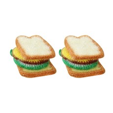 유하우스 난달라 샌드위치 2겹 아크릴수세미, 4매, 2세트