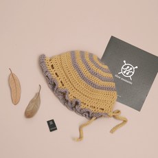 슬로우모먼츠 코바늘 DIY패키지 시에나 보넷, 1세트, 머스타드믹스
