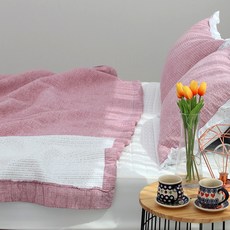 라몬떼 가든 순면 바이오워싱 누빔이불, 핑크