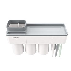 블루스타 칫솔걸이 욕실수납홀더 3구, 혼합 색상, 1개